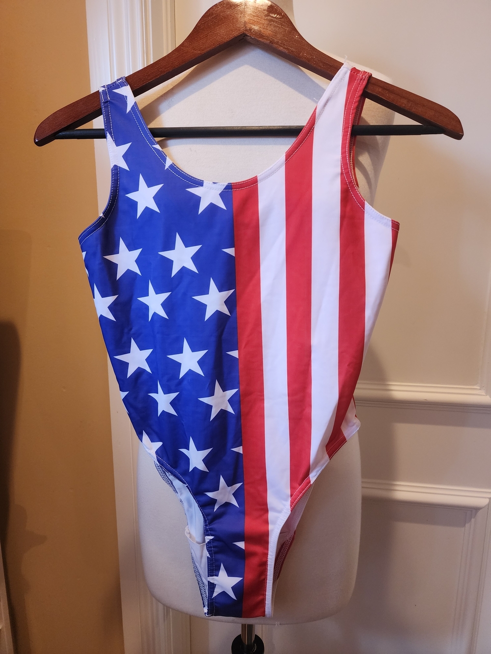 American Flag One-Piece Swimsuit - Red & Blue